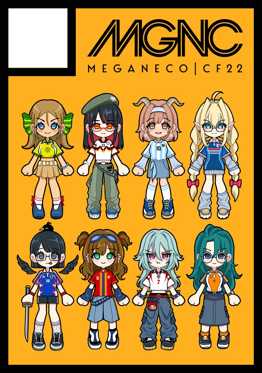 Meganeco CF22 Circle Cut
Comifuro this year, will highlighting our
✨WORLD CUP GIJINKA PROJECT✨