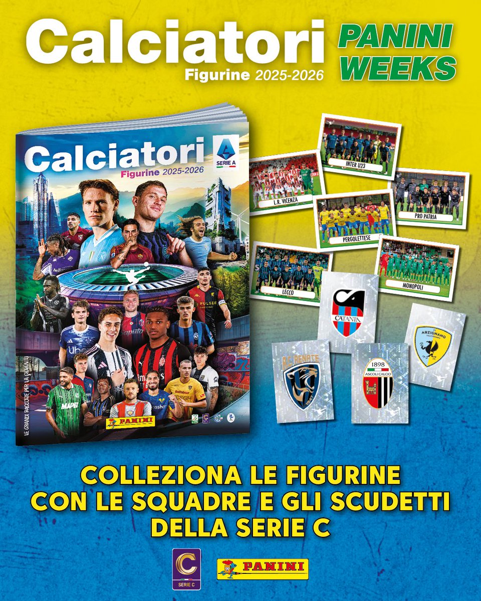 UCAlbinoLeffe's tweet photo. Tornano le Panini Weeks in Serie C 🚀

I club di Lega Pro accoglieranno la nuova raccolta nel cerimoniale prepartita della 24^ e 25^ giornata di #SerieCSkyWifi.

Continua nei commenti…

#PaniniWeeks https://t.co/CFtOkJaejm