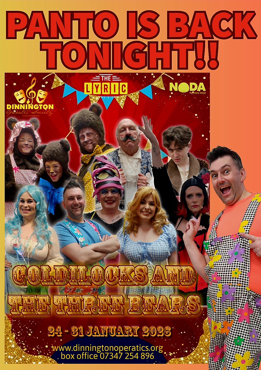 DOperaticS's tweet photo. Goldilocks and the Three Bears returns to the Lyric Theatre, Dinnington tonight!
Only 5 more performances!
Weds - Fri 7.15pm
Sat 12.15pm and 5.15pm
Call 07347 254 896 
Book on line at https://t.co/G8EJYuyygh 
Pay on the door!
It's the panto that's just right! https://t.co/anXIHX1V1v