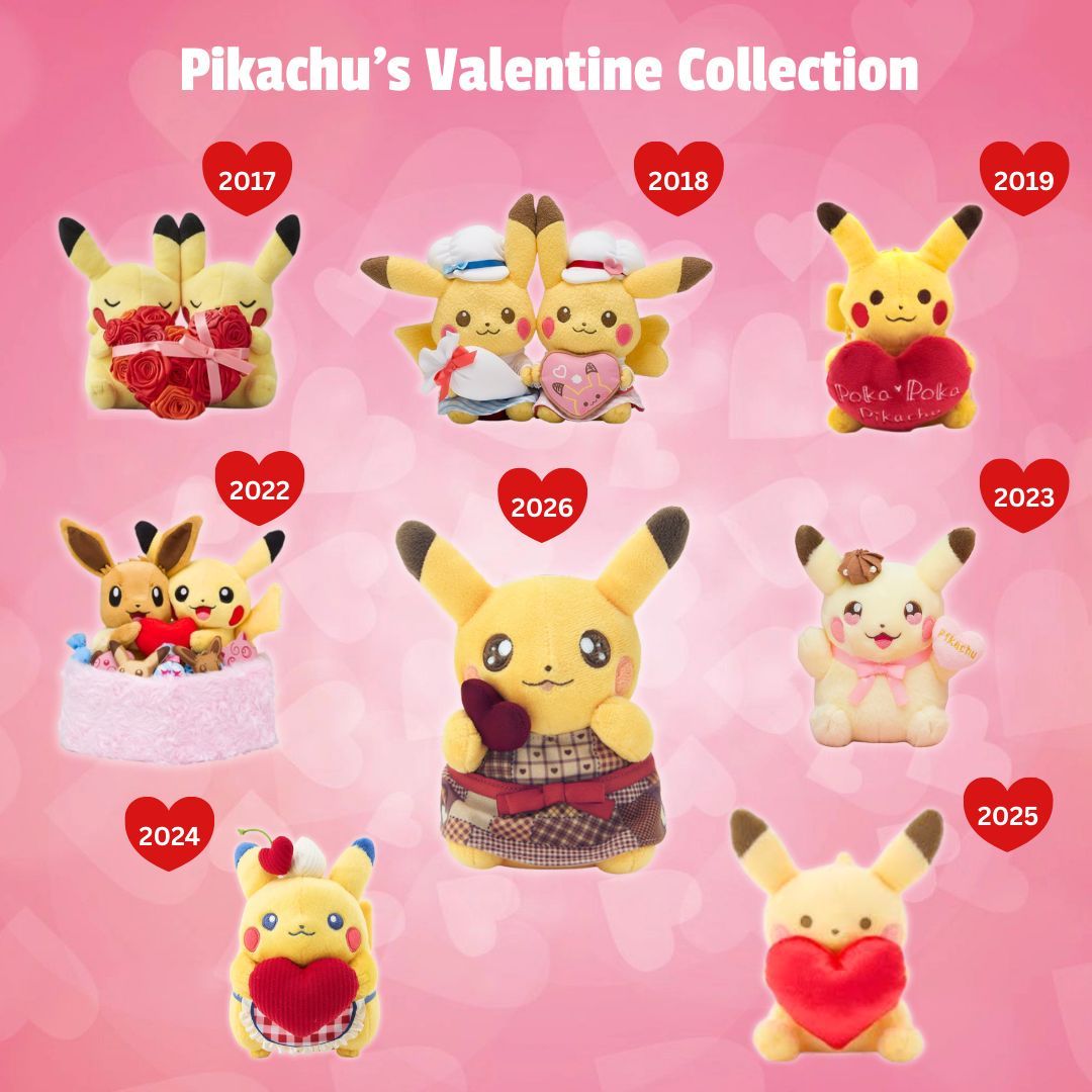 Pikachu brings the love every year 💛💘  Which one has your heart? ✨ 
#Pokemon #Pikachu #Valentinesday