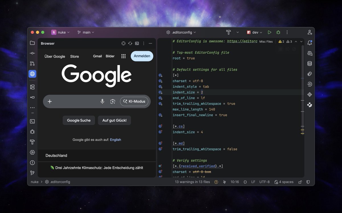 A neat little browser as a tool window in <a href="/JetBrainsRider/">JetBrains Rider</a>. The plugin also ships with run configuration hooks to allow opening a URL upon project start. 🌐🐣

plugins.jetbrains.com/plugin/29952-i…