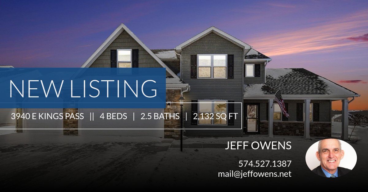 Your home search ends here 🔍! Check out this new 4 bedroom, 2.5 bathroom listing and give me a call at 574.527.1387 or send it to anyone you know who might be interested! homeforsale.at/3940_E_KINGS_P…