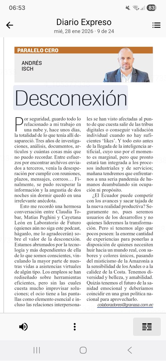 ¿Ecuador puede competir con los avances en inteligencia artificial? Seguramente no, pero tenemos algo que pocos poseen: la enorme cantidad de experiencias para ponerlas a disposición de quienes necesiten huir hacia un mundo real y desconectado.