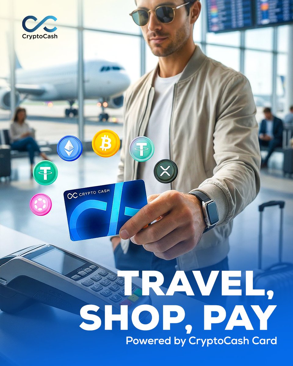 One card. Every moment. Spend crypto anywhere life takes you. 🌍 From  checkout to takeoff. 🛒✈️ Travel. Shop. Pay. Powered by CryptoCash Card 💳 # crypto #cryptocurrency #bitcoin #btc #blockchain #ethereum #cryptonews  #cryptoPayments #