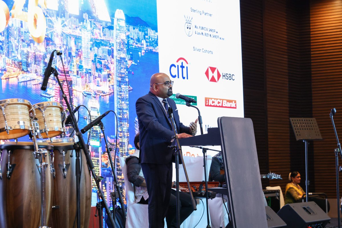 CGIHongKong's tweet photo. Consul General @RajeshNaik_IFS attended the Silver Jubilee Celebrations of the Forum of Indian Professionals in Hong Kong (FIPHK) on 24 January 2025, appreciating its contributions to fostering professional networking, community engagement, and strengthening India–Hong Kong ties over the past 25 years. Founding President Dr. Harry Banga, Founder, Chairman & CEO of the Caravel Group, reflected on the vision behind establishing FIPHK and its evolution into a leading professional platform for the Indian diaspora. FIPHK President Mr. Gautam Bardoloi highlighted the Forum’s current initiatives, growing member engagement, and future roadmap to further strengthen professional and cultural collaboration.