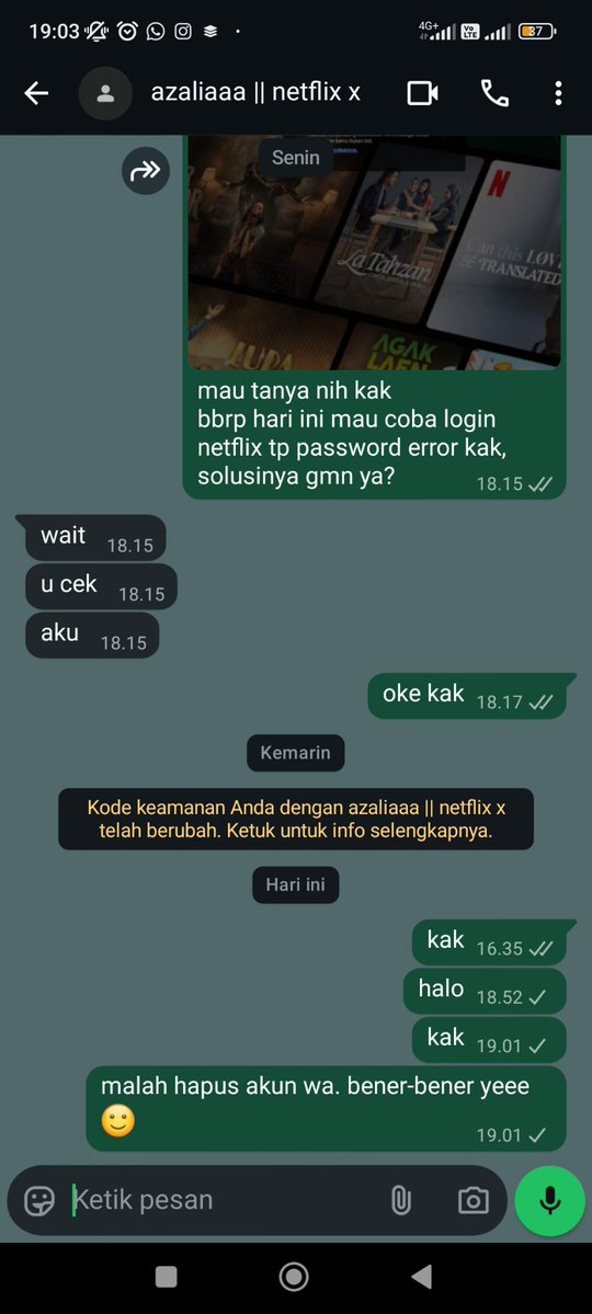 berryshortcakeu's tweet image. yg biasanya #wtb #netflix di x hati-hati ya. aku abis ketipu

sekarang akun x diprivate, akun WA dihapus. dari awal dia ga pernah say thanks sama sekali &amp;amp; slow respond (kesel bgt sih jujur)

#zonauang #zonajajan

@memyries +628973666681
dia jg pake akun lain buat nipu @dumplikng