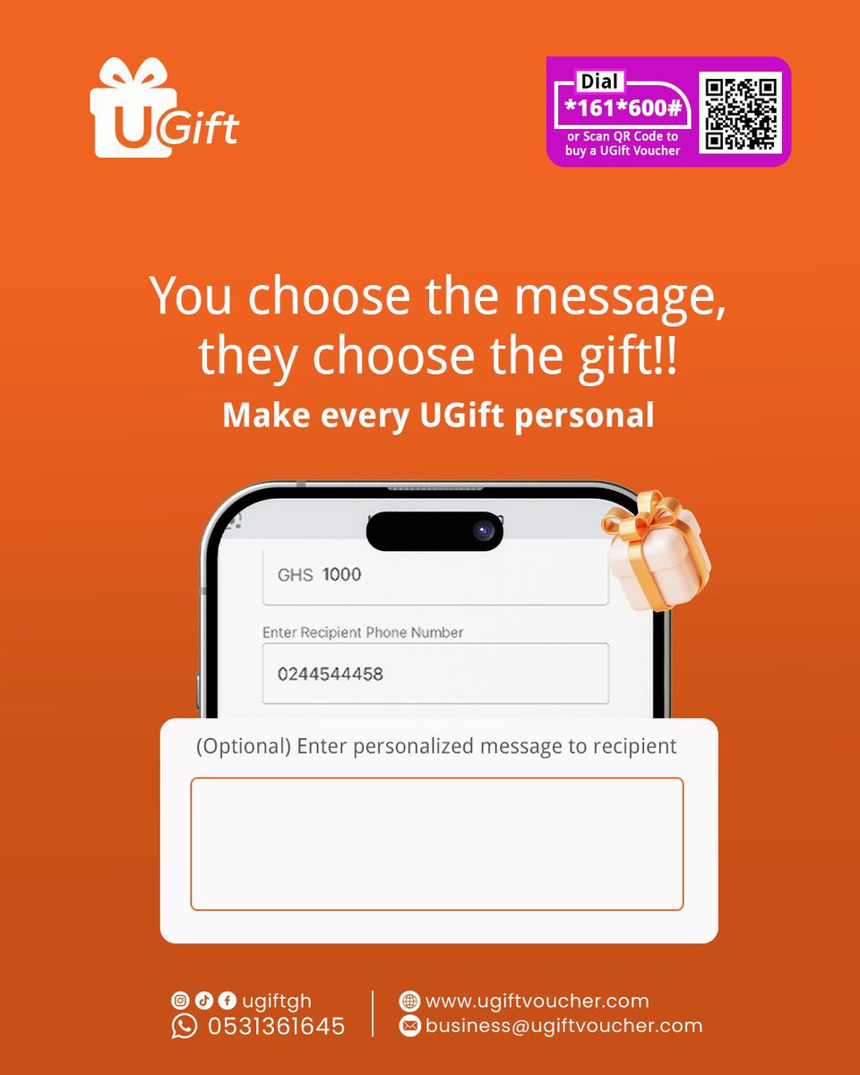 Ugiftgh's tweet photo. Get to input a customized message to your loved ones
Only with UGift voucher 🥳🥳🥳🥳
Just tap on the link in our bio to surprise them now
.
.
.
#fyp #giftideas #ugift #vouchers https://t.co/oaqHuyarrM
