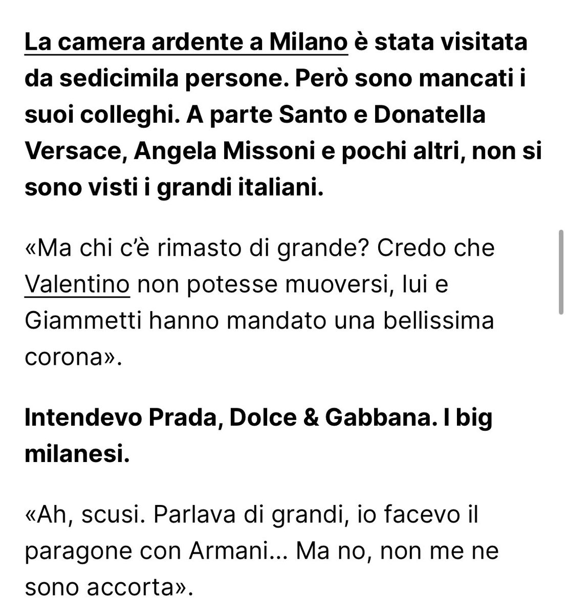 una Silvana Armani affilatissima.  
(da D di Repubblica)