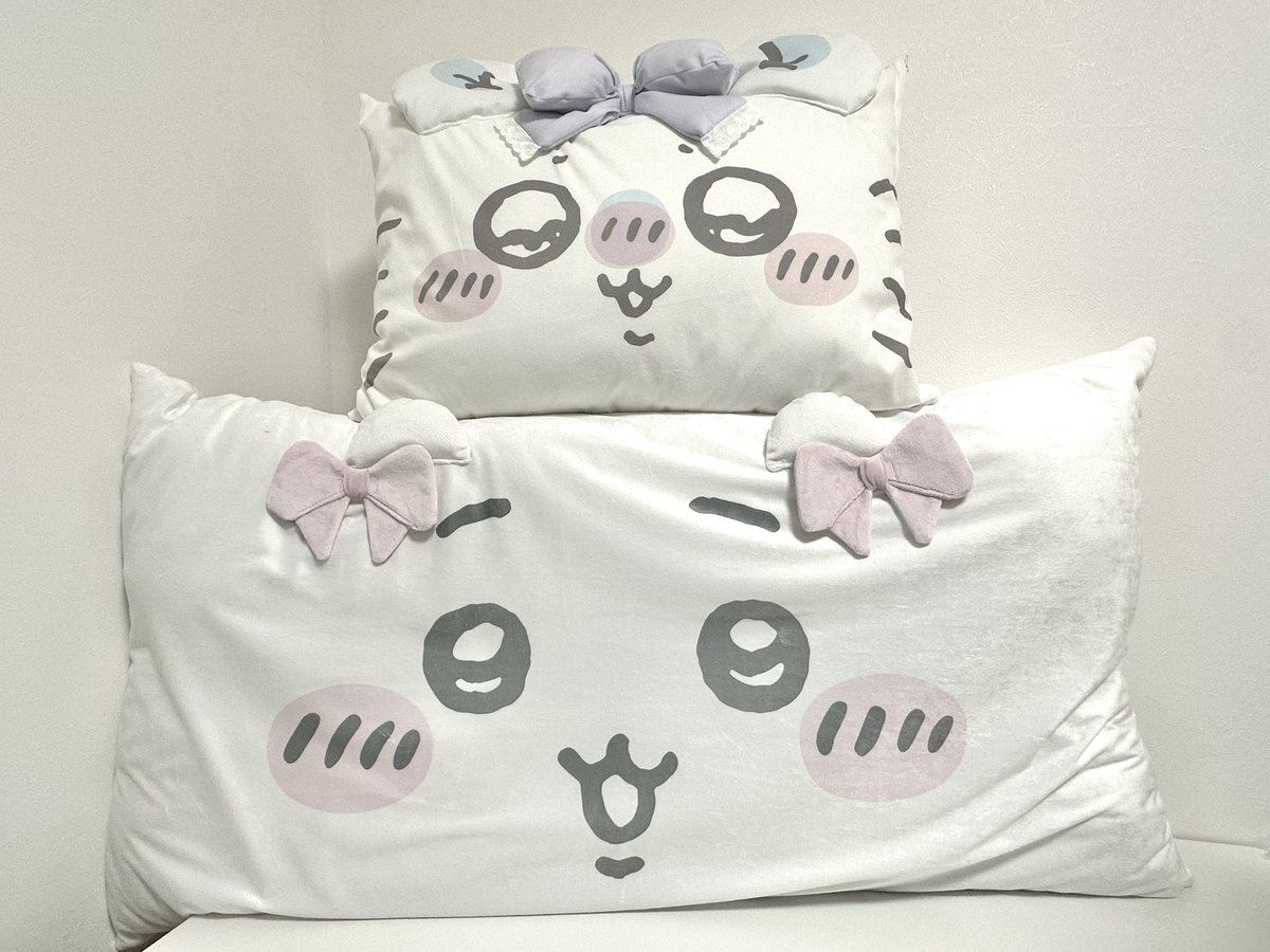 本日発売】 ちいかわ×しまむら新商品長座布団と枕のサイズ比較です
