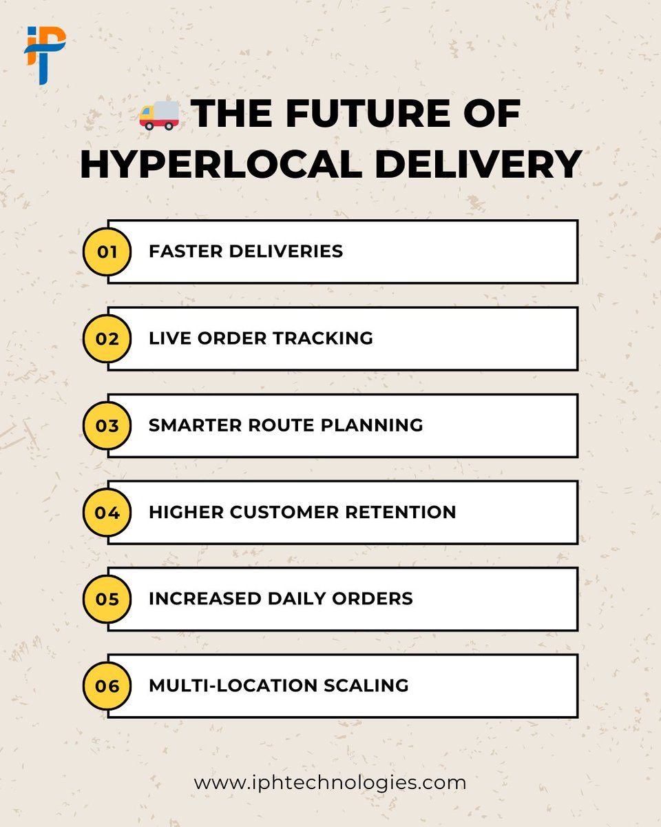 iphtechnologies's tweet photo. Deliver faster, operate smarter, and scale across locations with a powerful hyperlocal delivery app built for growth 🚀

#HyperlocalDelivery #OnDemandApp #DeliveryApp #StartupGrowth #AppDevelopment #DigitalBusiness #IPH #TechSolutions https://t.co/PbOPpqxPm8