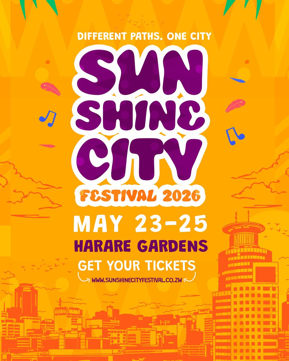 TambaEvents's tweet image. Different paths.One city 

23 - 25 May we converge in Harare 

#sunshinecityfestival2026 
#VisitHarare 
#differentpathsonecity