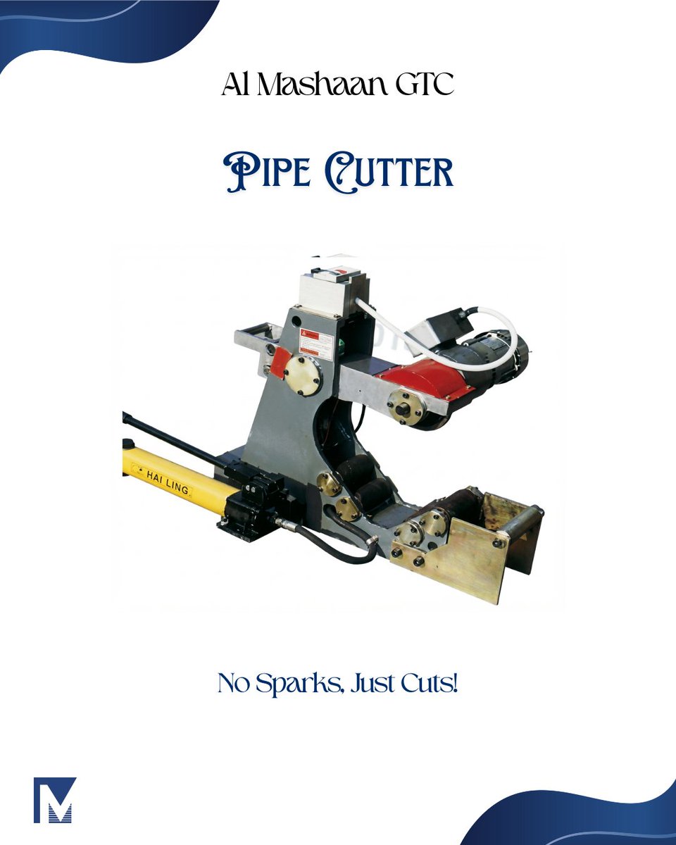almgtc_co's tweet image. No Sparks, Just Cuts! Our Pipe Cutter utilizes cold cutting technology to deliver cuts without generating heat or flames.

#PipeCutter #ColdCutting #PipeCuttingMachine #IndustrialSafety #OilAndGas #Maintenance #PipeFitting #ConstructionTools #AlMashaanGTC #Kuwait