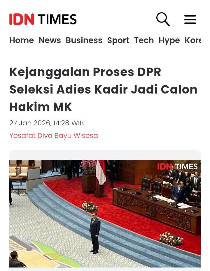 Naandaa27's tweet image. Kok bisa Komisi III DPR menyatakan seorang spt Adies Kadir ini layak dari sisi kompetensi tanpa pernah melakukan uji kelayakan.
Keputusan kontroversial DPR ini bisa menghilangkan legitimasinya di mata publik.

Btw DPR kan ga peduli dg rakyat 😁

----
Rabu Pentagon Paes Jule