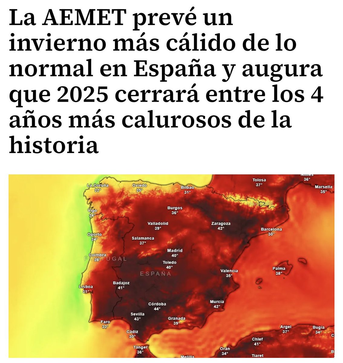 Diciembre 2025 la AEMET decía esto