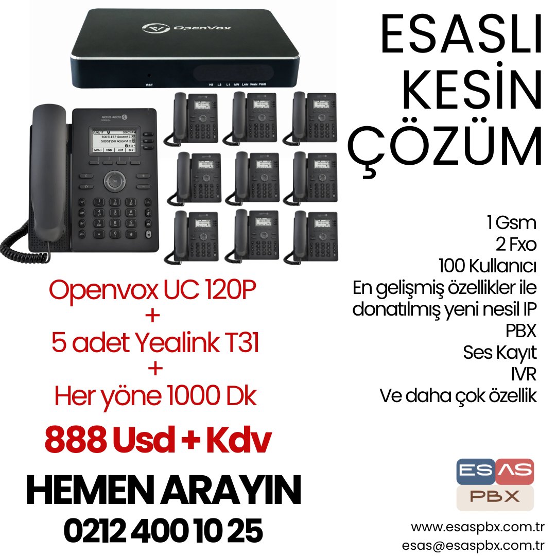 EsasPbx's tweet image. Santralinizi Yenileyin!! 
İletişim Sorunlarınızdan, Ulaşılamama sorunundan ve gereksiz aylık ödemelerden kurtulun.!! 

Hemen Arayın: 0212 400 10 25 

#ipsantral #iptelefon #girişimcikadınlar #Startup #teknoloji #girişimci #IPPbx