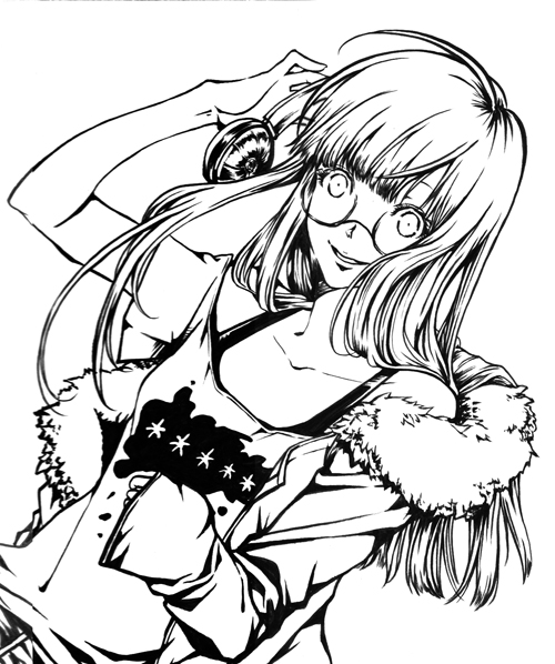 手描き双葉ちゃん　皆さん驚いてくださる自慢点は、これが全部筆ペンでかいてること。
フォロワさん褒めて～！（