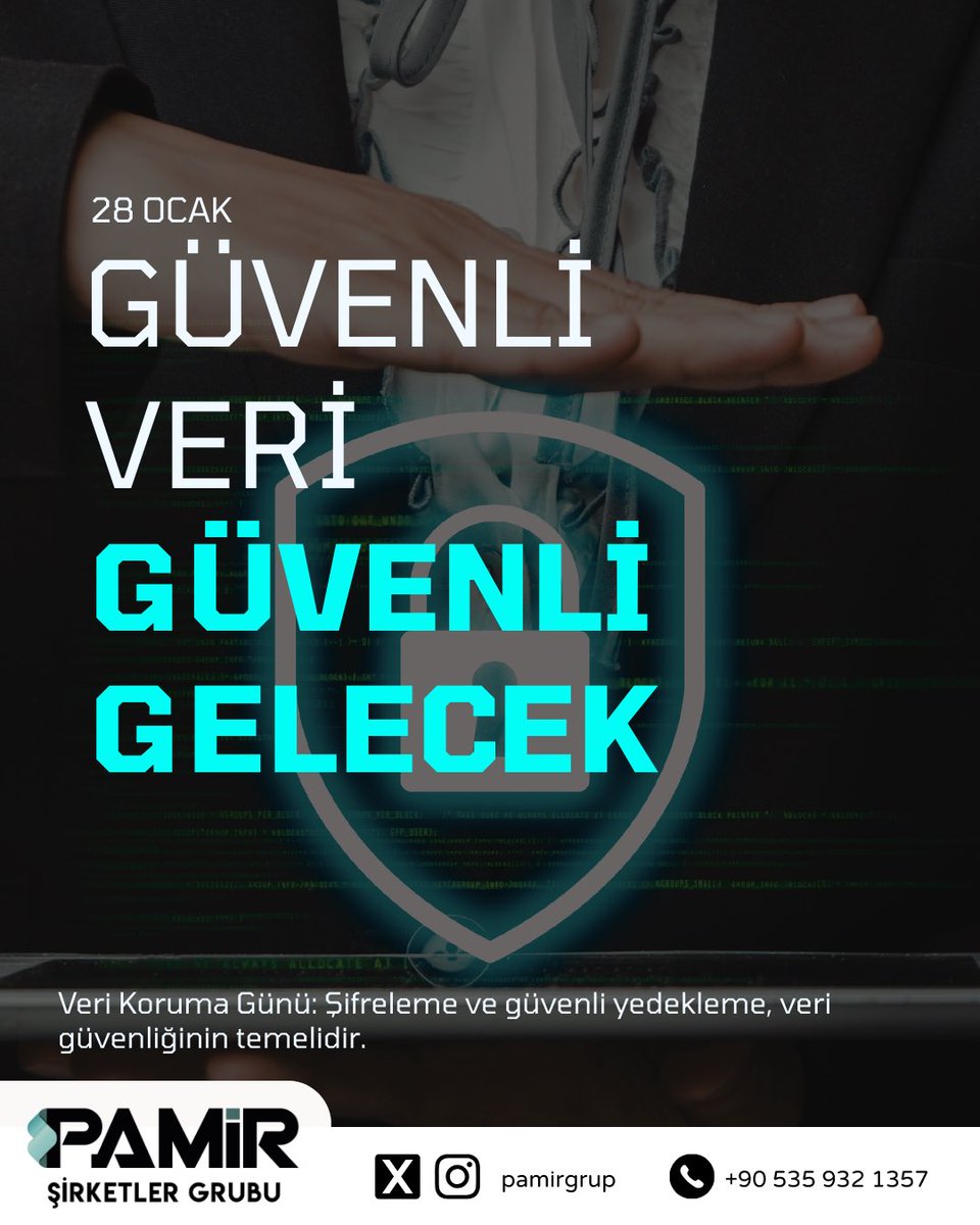 PamirGrup's tweet photo. Dijital dünyada attığımız her adım, koruduğumuz verilerle anlam kazanır.
Bugün ve her gün; bilinçli, sorumlu ve güvenli veri kullanımı için.
28 Ocak Veri Koruma Günü kutlu olsun.

#GüvenliVeri #GüvenliGelecek #28Ocak #VeriKorumaGünü #KişiselVerilerinKorunması #DijitalGüvenlik https://t.co/kEZJnjDULY
