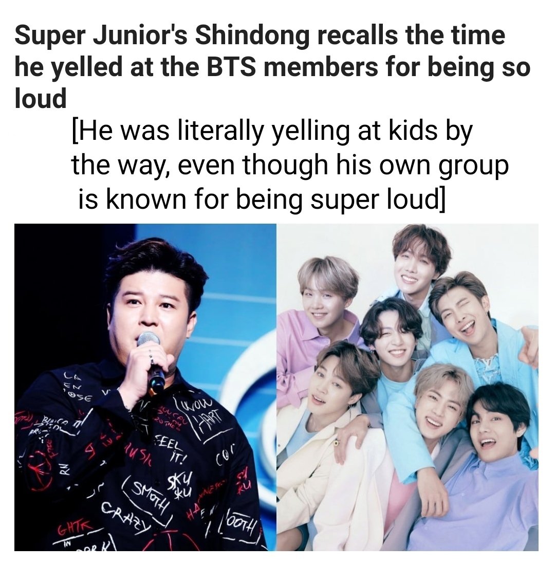 Fatedfairies_'s tweet image. super junior member proudly bragging about how he yelled at teenage BTS because BTS were from such a small company that there wouldn't be any consequences.