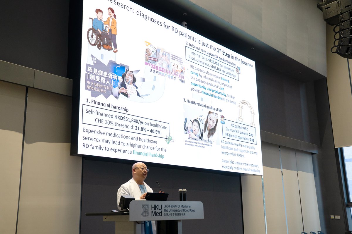 hku_mehu's tweet photo. “Leaving no one behind.” – WHO for #RareDiseaseDay
On January 20, we came together for Rare Diseases, Remarkable Stories – a heartfelt event by #MEHU, Prof Brian Chung (Department of Paediatrics & Adolescent Medicine) (@HKUPaed), Medical Library, and the Student Affairs. The event served as a powerful reminder of the strength, love, and compassion that define healthcare at its best.
💛 Ms Josy Chow – A young woman with Spinal Muscular Atrophy (SMA) typed a proposal with two fingers to advocate for Spinraza in Hong Kong. Today, she dances, studies for her master’s degree, plays bridge games, and proves that nothing is impossible.
💛 Ms Rebecca Yuen – A mother of a child with Tuberous Sclerosis Complex (TSC) turned her love into advocacy – leading the Tuberous Sclerosis Complex Association of Hong Kong (TSCAHK), supporting families, and pushing for better treatment access.
💛 Dr William Chu, our MBBS graduate, shared how a single Medical Humanities lecture, inspired by Prof Brian Chung, changed his path. He began volunteering for rare disease patients – a powerful reminder that one person's heart can spark another’s journey in care and compassion.
Rare disease journeys are often long and unseen. But together, we can build a world where every patient is heard, valued, and supported.
📢 Stay tuned for our next sharing — more stories, more voices, more inspiration to come.
@hku_mehu @hkumed
#HKUMed #RareDiseaseDay #LeaveNoOneBehind #MedicalHumanities #SMA #TSC #StudentAffairs #HealthcareWithHeart #PatientVoices #InspirationInMedicine #CampusLife #Paediatrics