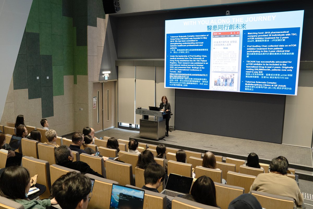 hku_mehu's tweet photo. “Leaving no one behind.” – WHO for #RareDiseaseDay
On January 20, we came together for Rare Diseases, Remarkable Stories – a heartfelt event by #MEHU, Prof Brian Chung (Department of Paediatrics & Adolescent Medicine) (@HKUPaed), Medical Library, and the Student Affairs. The event served as a powerful reminder of the strength, love, and compassion that define healthcare at its best.
💛 Ms Josy Chow – A young woman with Spinal Muscular Atrophy (SMA) typed a proposal with two fingers to advocate for Spinraza in Hong Kong. Today, she dances, studies for her master’s degree, plays bridge games, and proves that nothing is impossible.
💛 Ms Rebecca Yuen – A mother of a child with Tuberous Sclerosis Complex (TSC) turned her love into advocacy – leading the Tuberous Sclerosis Complex Association of Hong Kong (TSCAHK), supporting families, and pushing for better treatment access.
💛 Dr William Chu, our MBBS graduate, shared how a single Medical Humanities lecture, inspired by Prof Brian Chung, changed his path. He began volunteering for rare disease patients – a powerful reminder that one person's heart can spark another’s journey in care and compassion.
Rare disease journeys are often long and unseen. But together, we can build a world where every patient is heard, valued, and supported.
📢 Stay tuned for our next sharing — more stories, more voices, more inspiration to come.
@hku_mehu @hkumed
#HKUMed #RareDiseaseDay #LeaveNoOneBehind #MedicalHumanities #SMA #TSC #StudentAffairs #HealthcareWithHeart #PatientVoices #InspirationInMedicine #CampusLife #Paediatrics