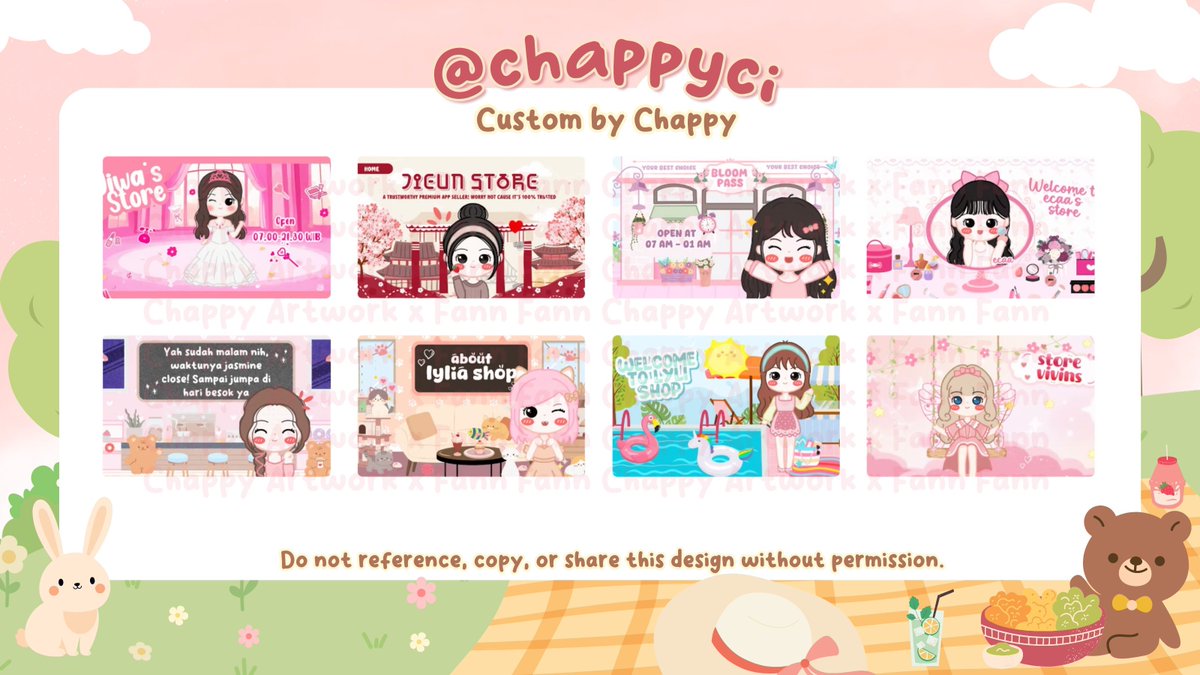chappyci's tweet image. help RT 🫶💕

haii chappy bisa bantu kamu buatin custom chibi untuk layout chibi, setup BA chibi, pinned GIF, sticker WA/tele chibi, apa aja yang penting chibi   

untuk PL bisa cek : linktr.ee/chappy.artwork 

oh iya selectiv order ya #zonauang️
