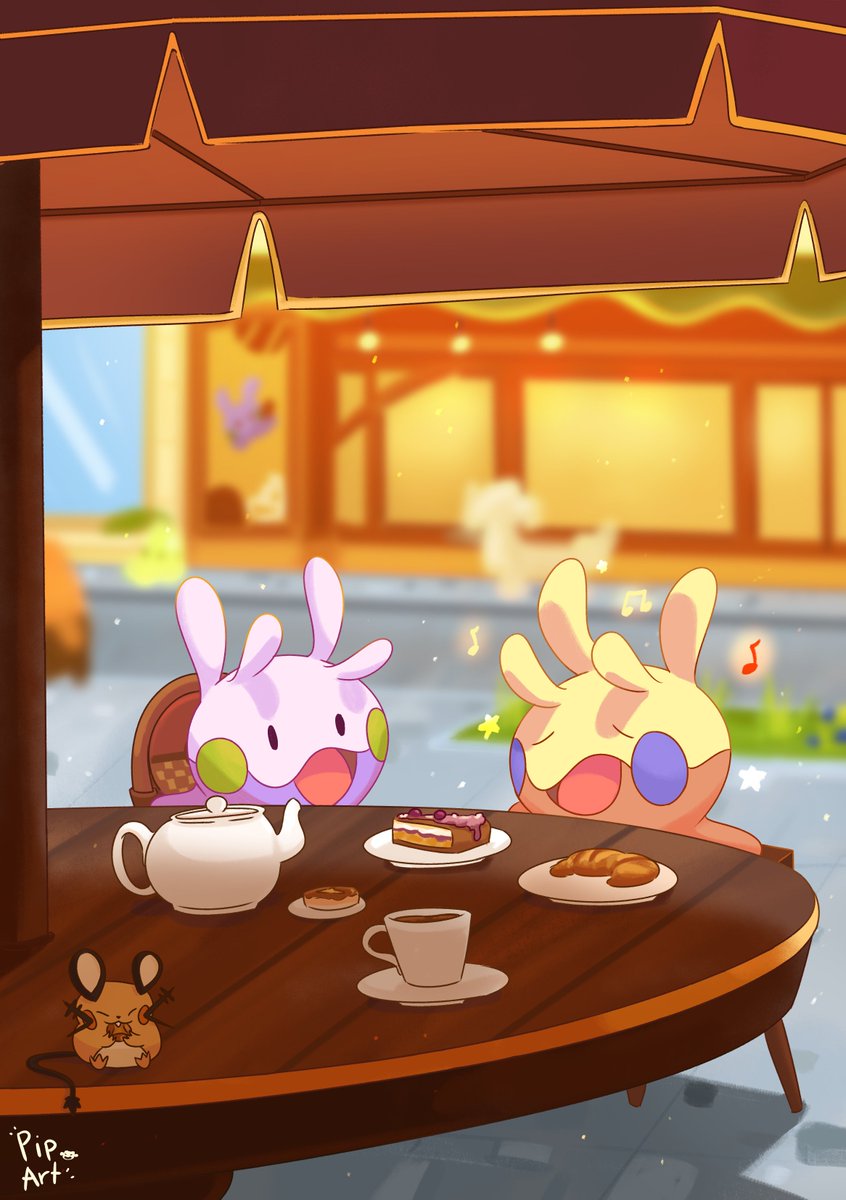 piptakoyaki_'s tweet image. goomy and ✨goomy✨ enjoying lumiose treats!

#pokemonartwork #goomy #art #artwork