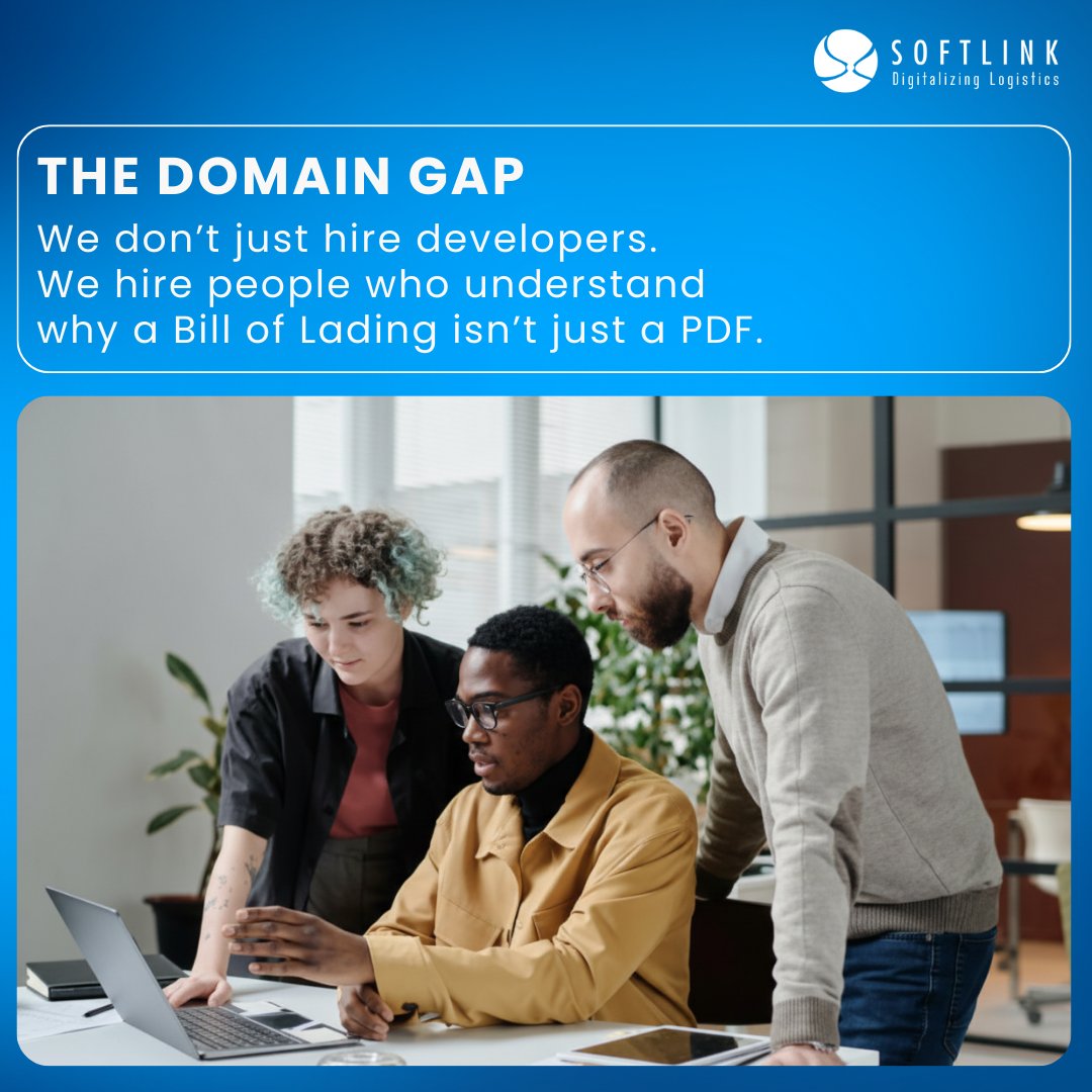 Softlinkglobal's tweet photo. The Domain Gap

In logistics, software fails when builders ignore the domain. A Bill of Lading isn’t a file. It’s law, money, and movement.

Code without context creates risk, not progress.

#SoftlinkGlobal #LogisticsTech #DomainExpertise https://t.co/Q0r6ECsGUd