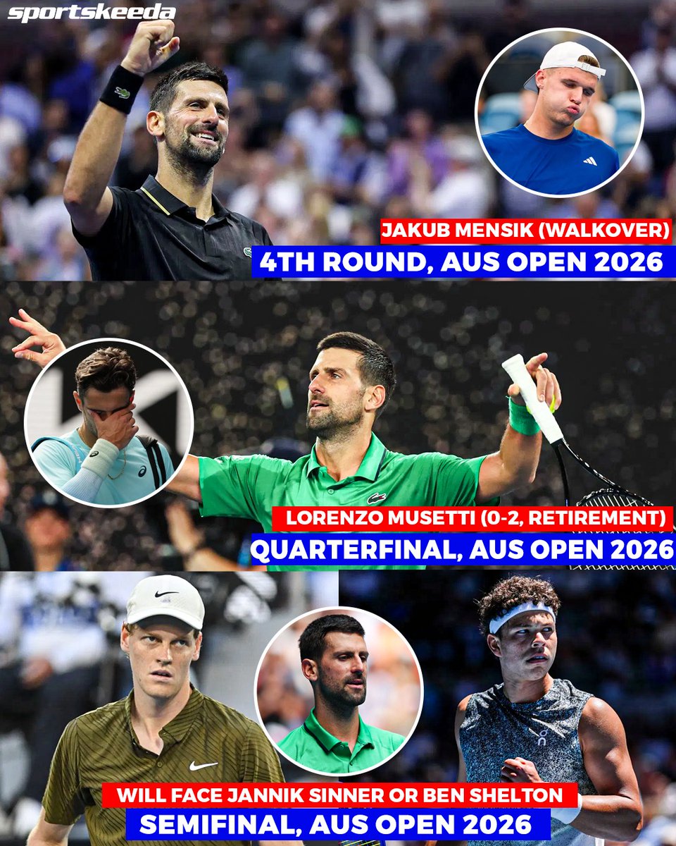 SK__Tennis's tweet image. Have the stars aligned for Novak Djokovic to reach another Australian Open final — or will his run end in the semifinals? ✨👀🎾

#NovakDjokovic #AusOpen #AO2