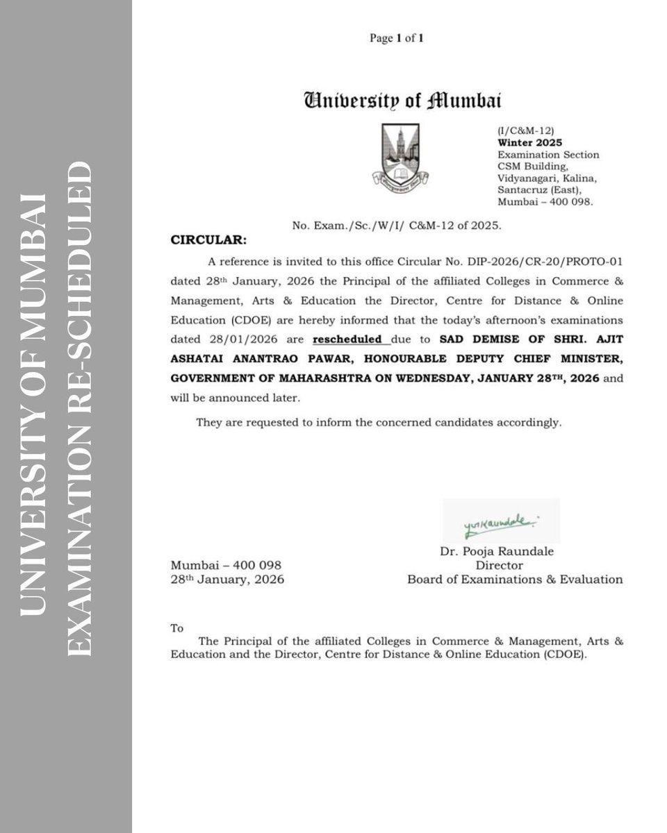 University of Mumbai tweet media
