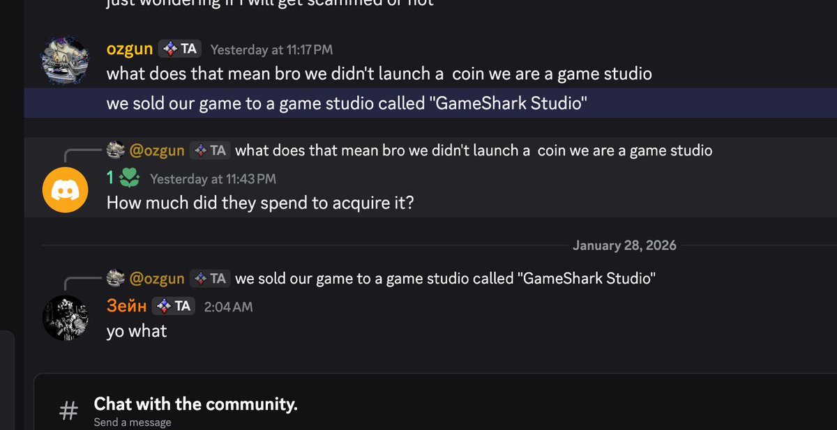 hydrexl's tweet image. $Shark by "GameShark" Is Fake, or at Least Lying to You

FoZqpZr3X5GMV8FCKNMJzcFibUA941yuAs4UrxKgpump

It all looks sketchy, like they were almost going to attempt to larp/pose as the company they acquired the game from: ta-studios.com

#1 the website  

They claim to be…