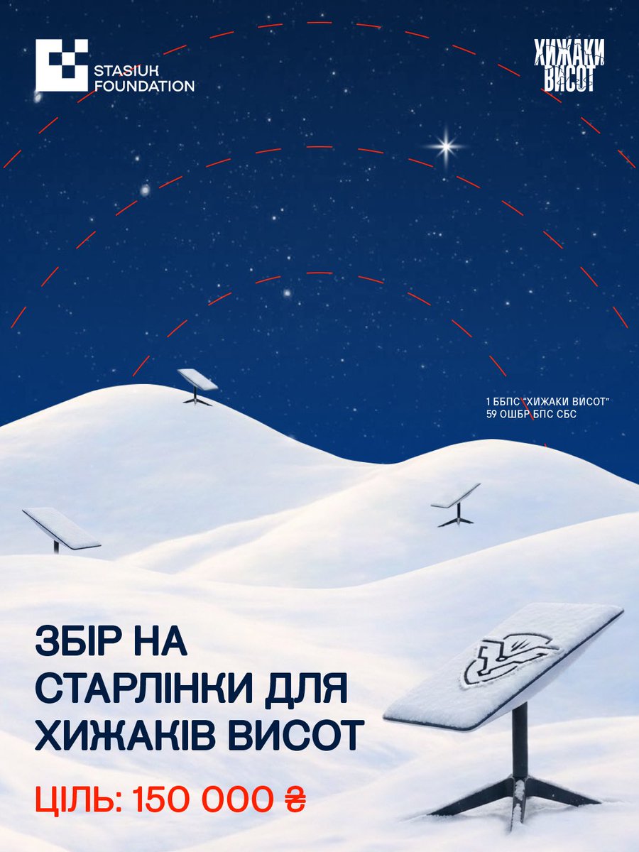 84% збору на 10 Starlink-терміналів закрито. Зовсім скоро вони зможуть працювати для «Хижаків висот», тримаючи звʼязок із дронами, автомобілями, позиціями та НРК.

Проблема, на жаль, в тому, що зараз майже всі збори стоять.
Треба дорухати до кінця ⬇️
✨send.monobank.ua/jar/9PqyADFeTt…