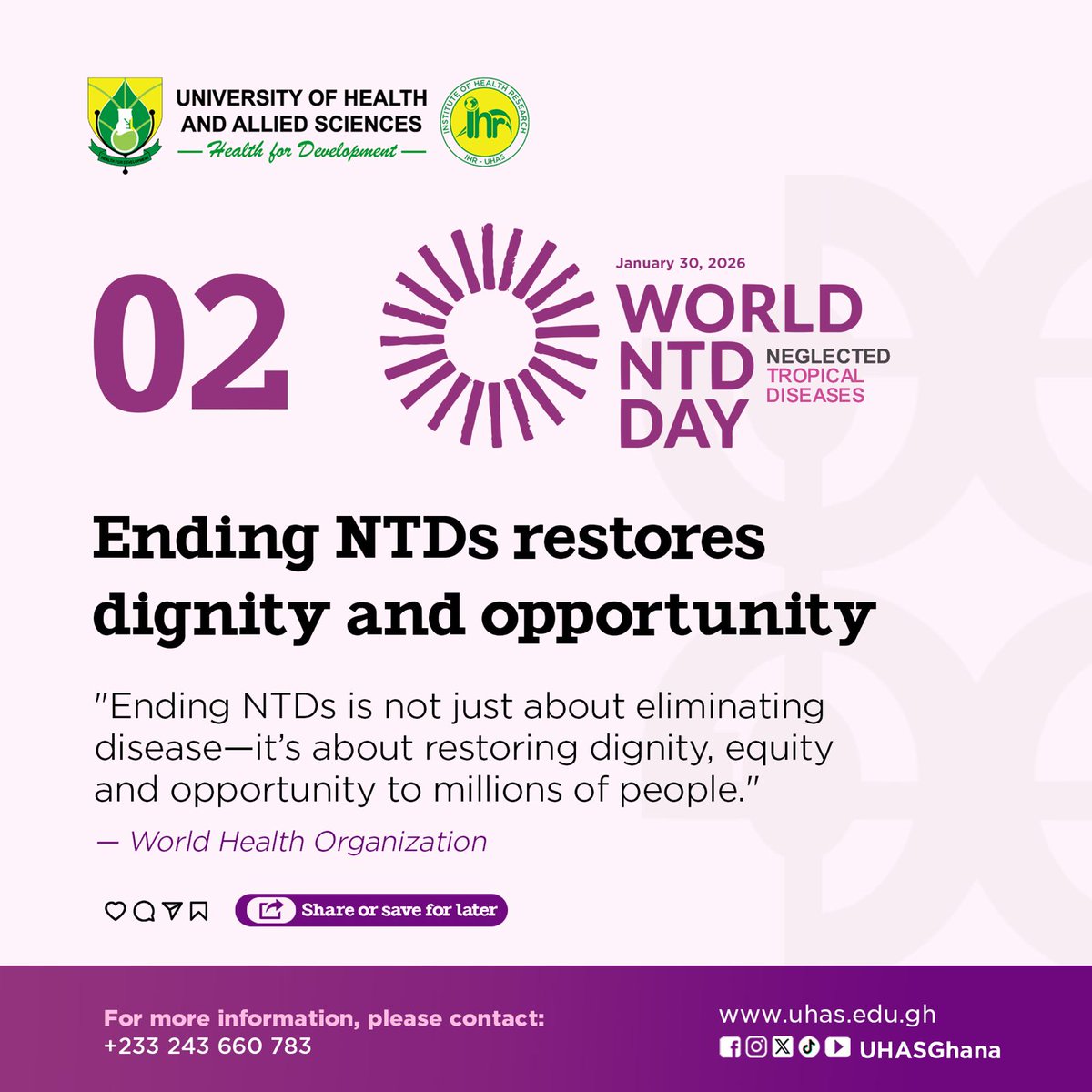 Centre for NTD Research (CNTDR) - UHAS tweet media