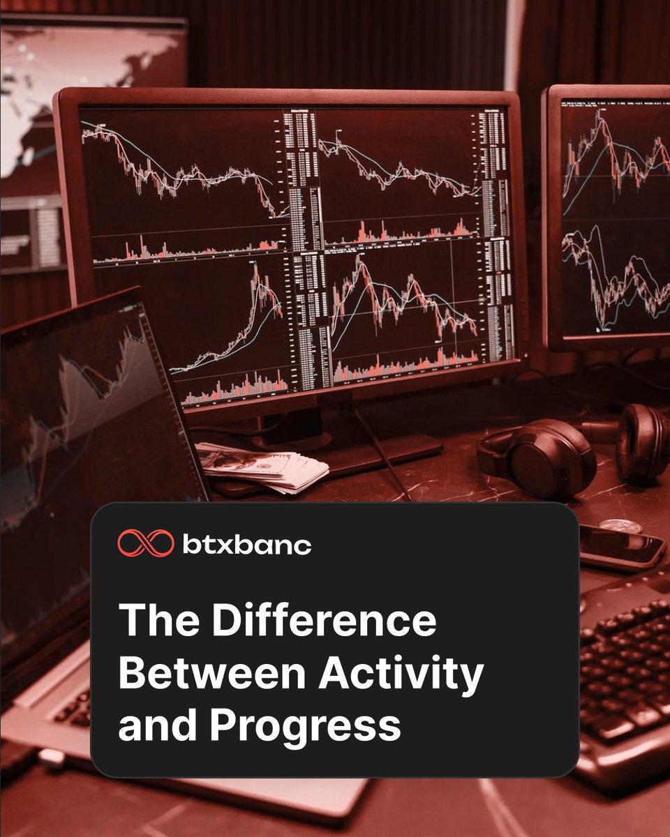 BTXBanc's tweet photo. The Difference Between Activity and Progress

⬛️ Not all trades improve skills. Progress is about refinement, not repetition.

📊 Fewer, better trades speed up learning.

♦️ Progress is intentional.

#TradingGrowth #BTXBanc #SmartProgress #TraderDevelopment https://t.co/9oCxeRVGFD
