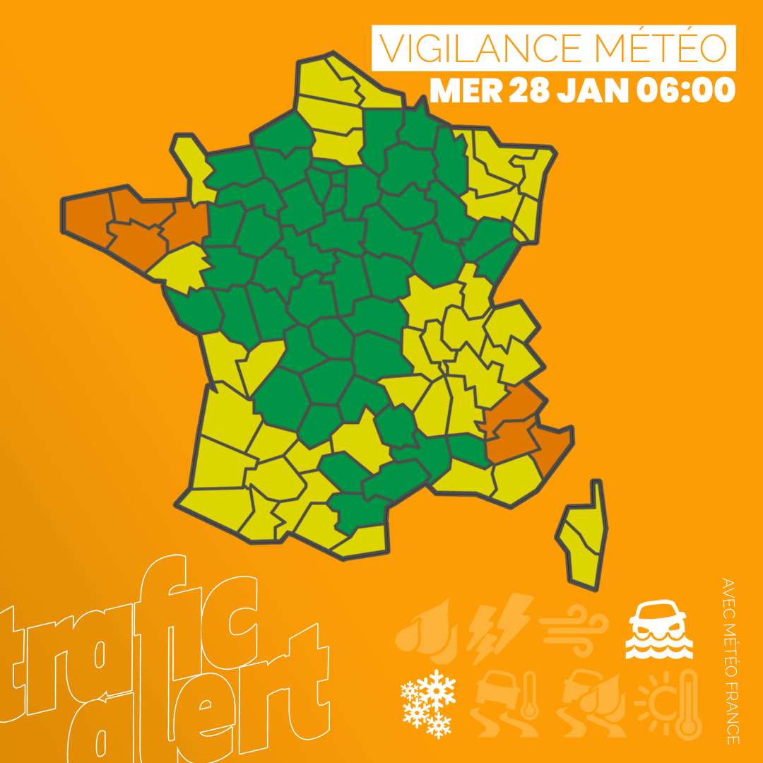 🔴 VIGILANCE CRUES - AVALANCHES | La Bretagne toujours en vigilance orange crues et les Alpes du sud pour risque d'avalanches #vigilanceorange #crues #inondations +sur  ift.tt/jtFERJf