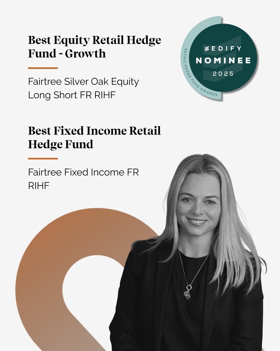 FairtreeGroup's tweet image. Fairtree is honoured to receive two nominations for the 2025 Edify Retail Hedge Fund Awards:

Best Equity Retail Hedge Fund - Growth: Fairtree Silver Oak Equity Long Short FR Retail Hedge Fund

Best Fixed Income Retail Hedge Fund: Fairtree Fixed Income FR Retail Hedge Fund
