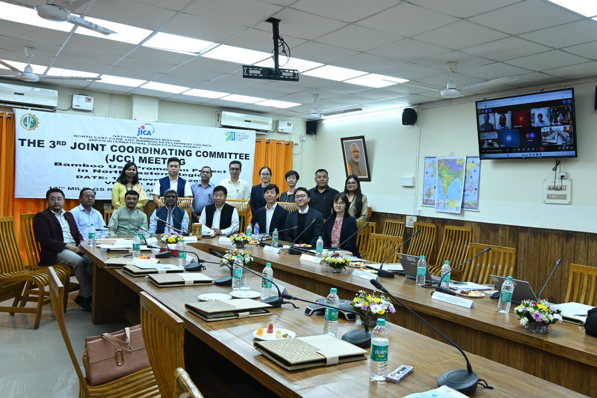 NECBDC's tweet photo. 3rd Joint Coordination Committee (JCC) Meeting Held

The 3rd and final Joint Coordination Committee (JCC) meeting for the “Bamboo Use Promotion Project in the North Eastern Region” was held on November 12, 2025. https://t.co/V5MgKrS7qV