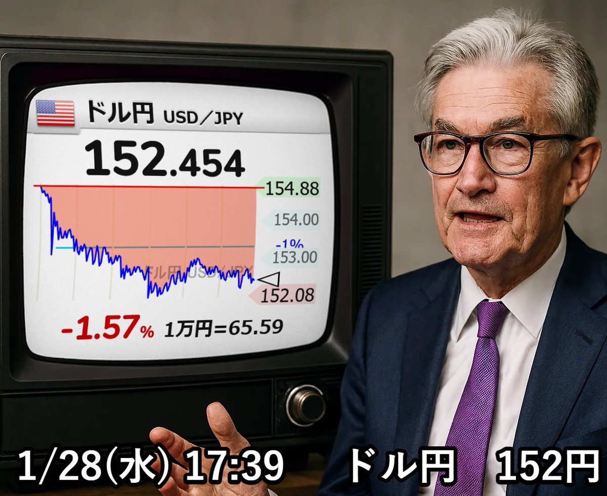 ⤵【🇺🇸ドル円 USD／JPY】-1.57％ 152.454 #経済 #FX #国際 #アメリカ  ※明日の日本時間のAM4：00時にFОMCなので、為替の米ドルは様子見商状。 見てるだけ