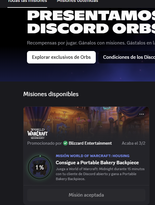 Por si alguno no lo sabia, hay mision en discord para el housing