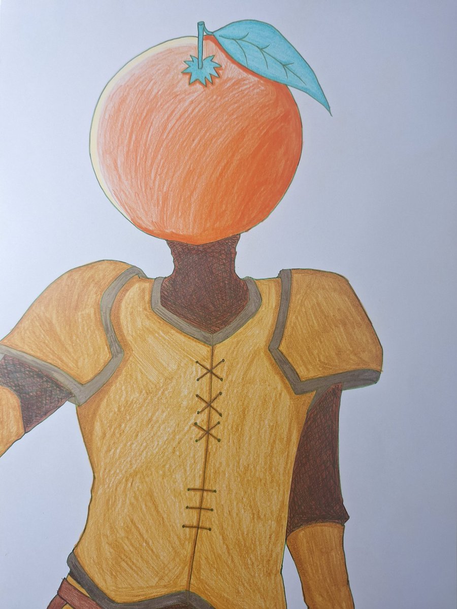 PNTikTok1's tweet photo. 完成した絵と線画🍊🍊🍊
 #新作描き溜め中
 #アナログイラスト #オリジナルイラスト https://t.co/x1Eml4vRCC