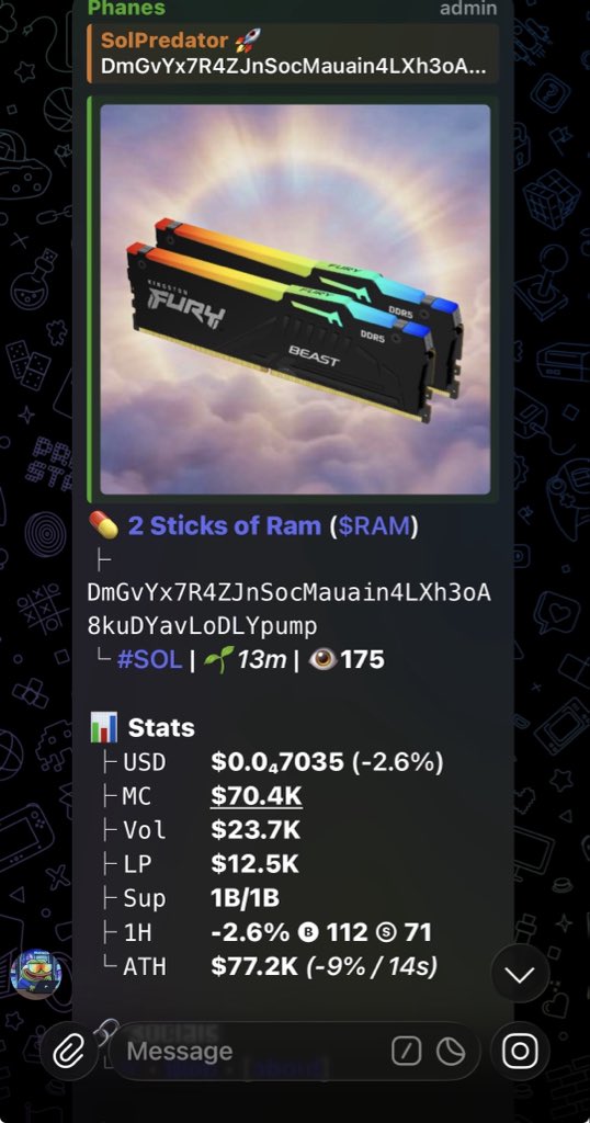 SolPredator01's tweet image. Watch your entry on $RAM
Gamble wisely 
Ca; DmGvYx7R4ZJnSocMauain4LXh3oA8kuDYavLoDLYpump