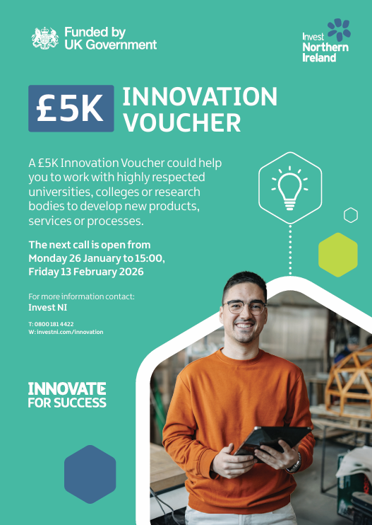 ConnectedNI's tweet photo. Could a £5K Innovation Voucher help your business to work with local universities, colleges or research bodies?
@InvestNI
call is now open for applications closing Friday 13th Feb 2026 for more information 📞T: 0800 181 4422 W: https://t.co/bvDBkiAcIQ https://t.co/yY7KwAnEJI