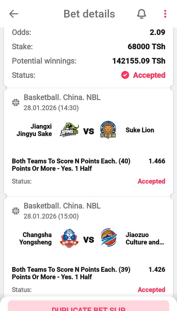 Basketball  Slip  kampuni ni #Dbbet 

Code:👉YHKKP. Odds👉 2+

🚨 Fungua account yako hapa 👇

db-bet.co/ANGEL2019

Promo-Code: ANGEL2019

Join group
chat.whatsapp.com/EYK8QO3Z3UY6RW…