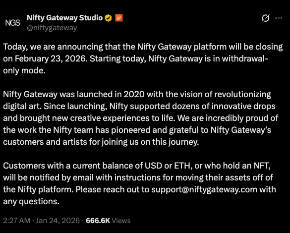 The irony of this post having 666k views...

Sad to see one of the early pioneers in digital art become another relic, consigned to become a footnote in the future lore of this space.

I wonder; with all the funds they undoubtably stacked back in the glory days, could more have