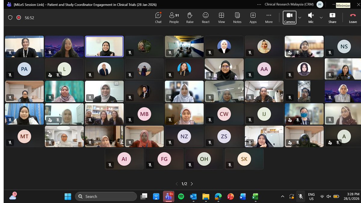 Another MiLeS (Mini Learning Series) Successfully Completed!

Thank you to everyone who joined our Mini Learning Series session on Patient and Study Coordinator Engagement in Clinical Trials, delivered by Normalah and Engku Fatimah Syairah.

Great sharing, meaningful insights and