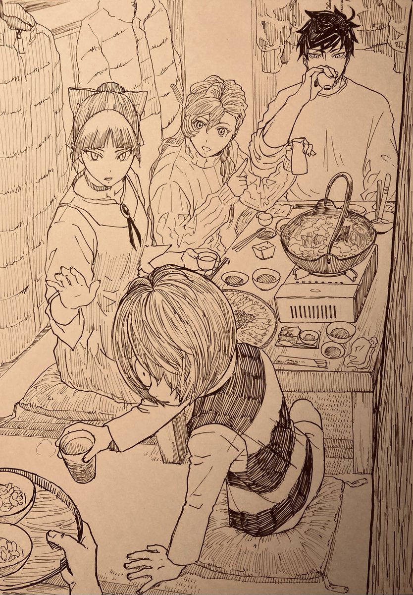 口の悪さは変わらないけどだいぶ丸くなった零と少女漫画にときめいてた心はどこかに置いてきた🐶な零まなと👹が鈍すぎて🐱と一生平行線かってキタネコのわちゃわちゃ4人組が描き隊 