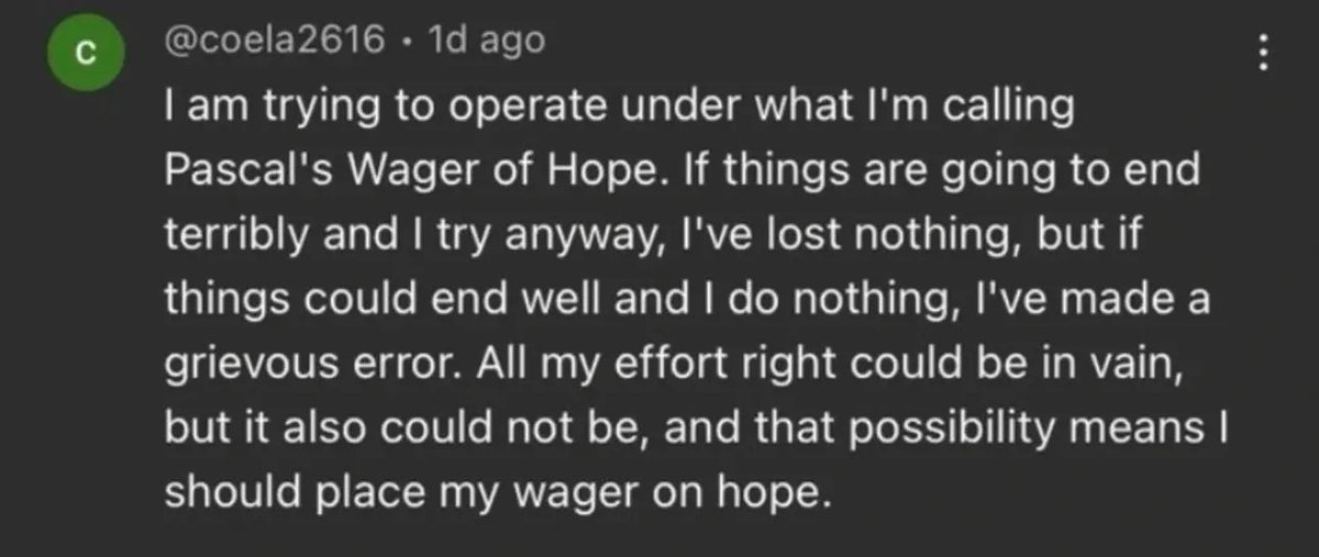 Been surviving my 30s on this thought alone.