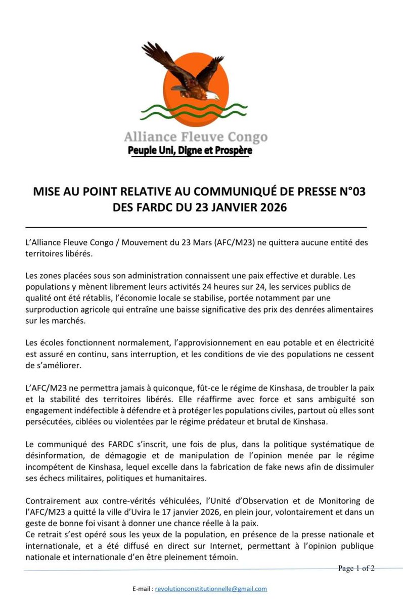 Nyamuhombeza's tweet image. La coalition criminelle #M23_RDF_AFC_TWIRWANEHO🇷🇼 a refusé de libérer la ville de Goma et #Bukavu dans un communiqué officiel (Soidisant des Zones Liberées), C'est moyen de pression dans d'éventuelles négociations avec la Republic Démocratic du Congo (#RDC).

👉 Pour Quitter
