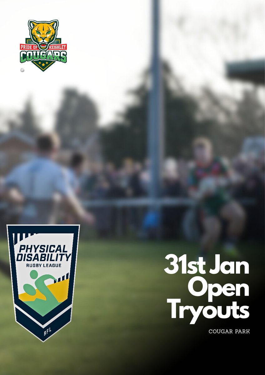 Cougarmania's tweet photo. This Saturday - 10am meeting at #cougarpark for our new #PDRL team.
Family and friends also welcome along with anyone who would like to volunteer to support the team.
#rugbyleague #cougarmania #keighley #jointhepride https://t.co/TBam44wizx