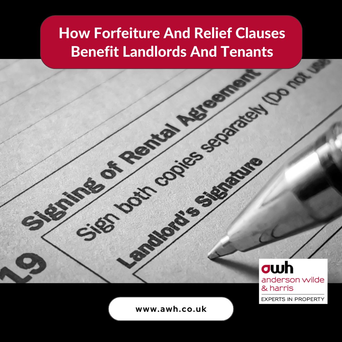 Forfeiture and Relief Clauses

One way landlords can protect their investments is through the inclusion of forfeiture clauses. Learn more about them and what relief tenants may be able to receive should the landlord exercise their right of forfeiture. awh.co.uk/2023/09/18/how…