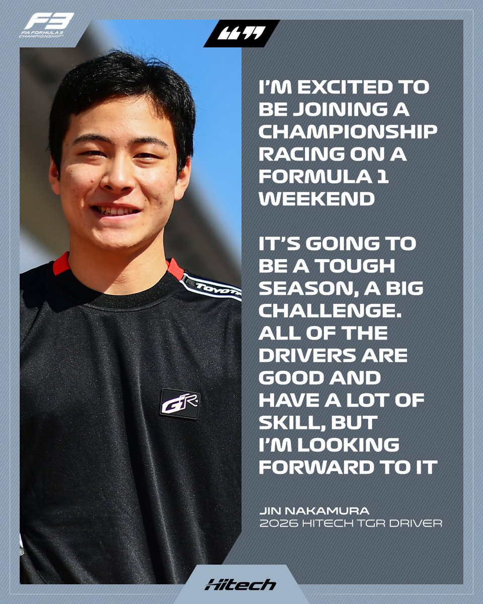 Racing on an <a href="/F1/">Formula 1</a> weekend in a hugely competitive championship... it doesn't get much better than that for <a href="/JinNakamura_1/">中村仁/Jin Nakamura</a> 😏

The Japanese driver is ready for what he calls 'an exciting challenge' 👉 fiaformula3.com/Latest/fK9x6jX…

#F3 #RoadToF1